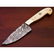 Damascus steel knife, with leather sheath, camel bone