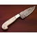 Damascus steel knife, with leather sheath, camel bone - 3