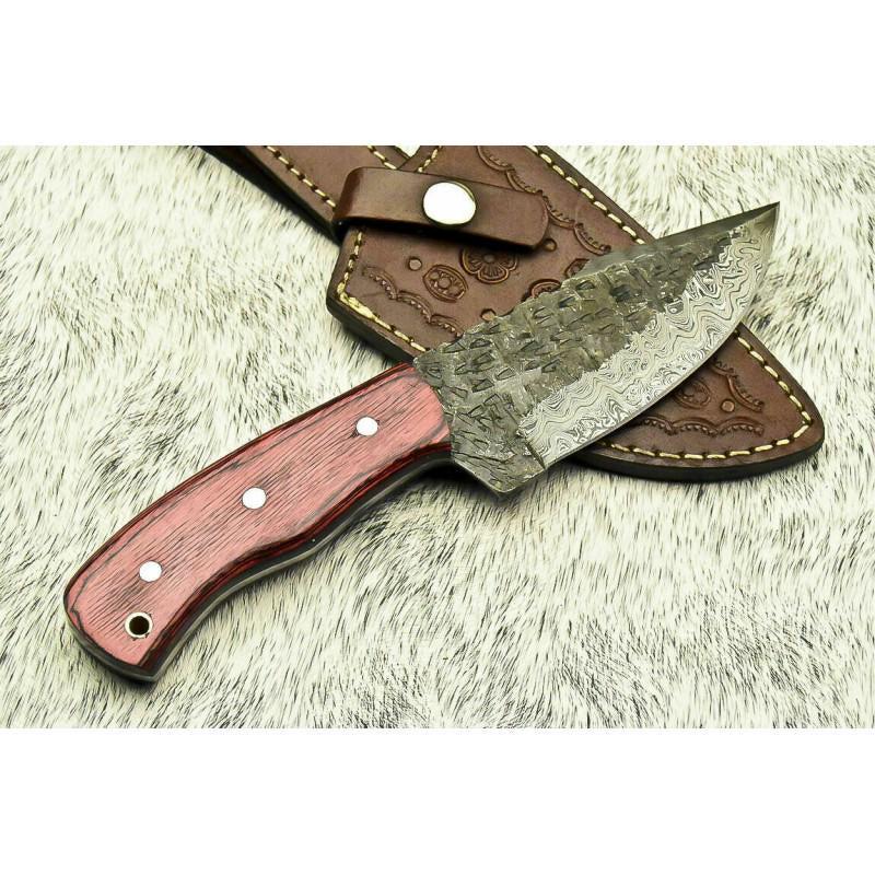 Damascus steel knife, gorgeous hard wood handle, (1 of 5)