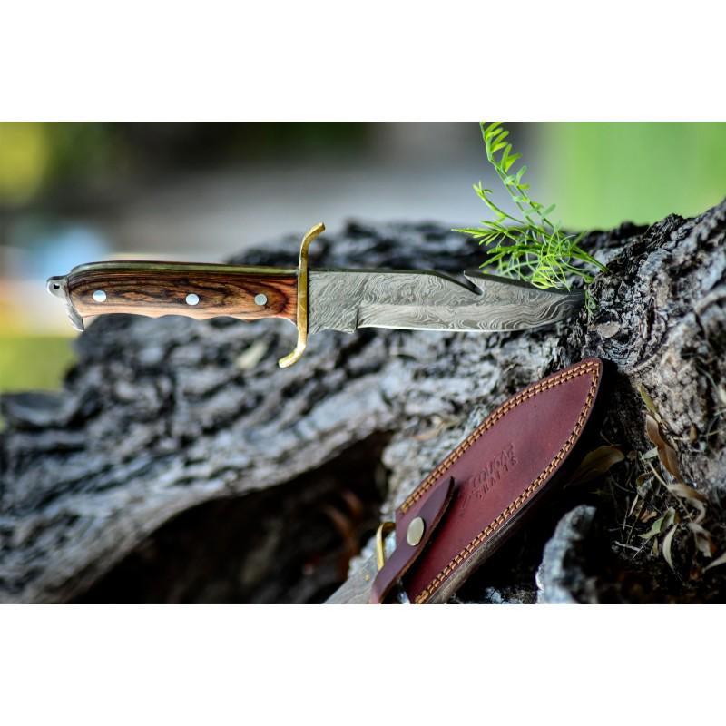 Damascus steel knife, exclusive pattern knife, hunting (1 of 8)