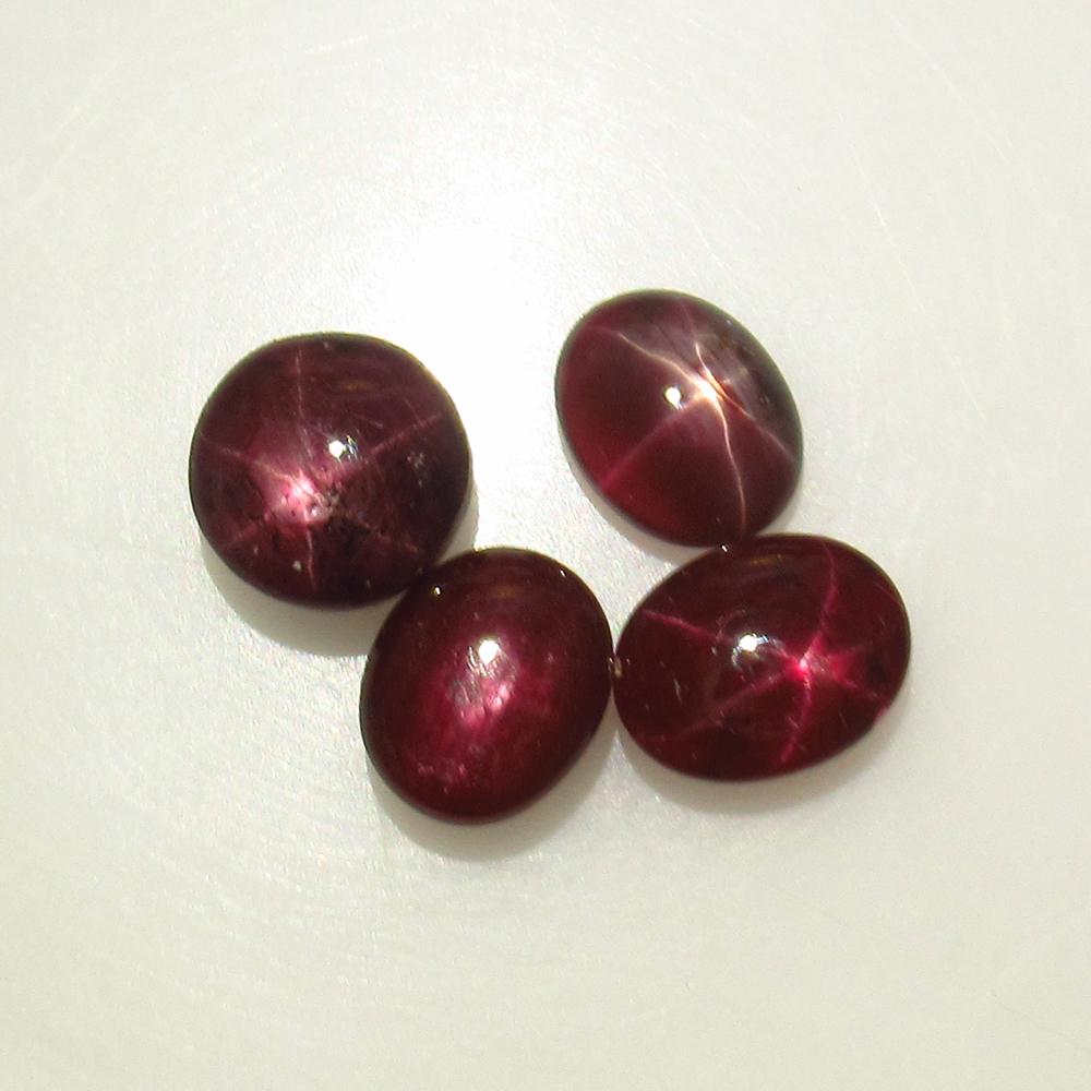 6.71 Ct Natural 4 Six Line Red Star Ruby Oval Set (1 of 2)