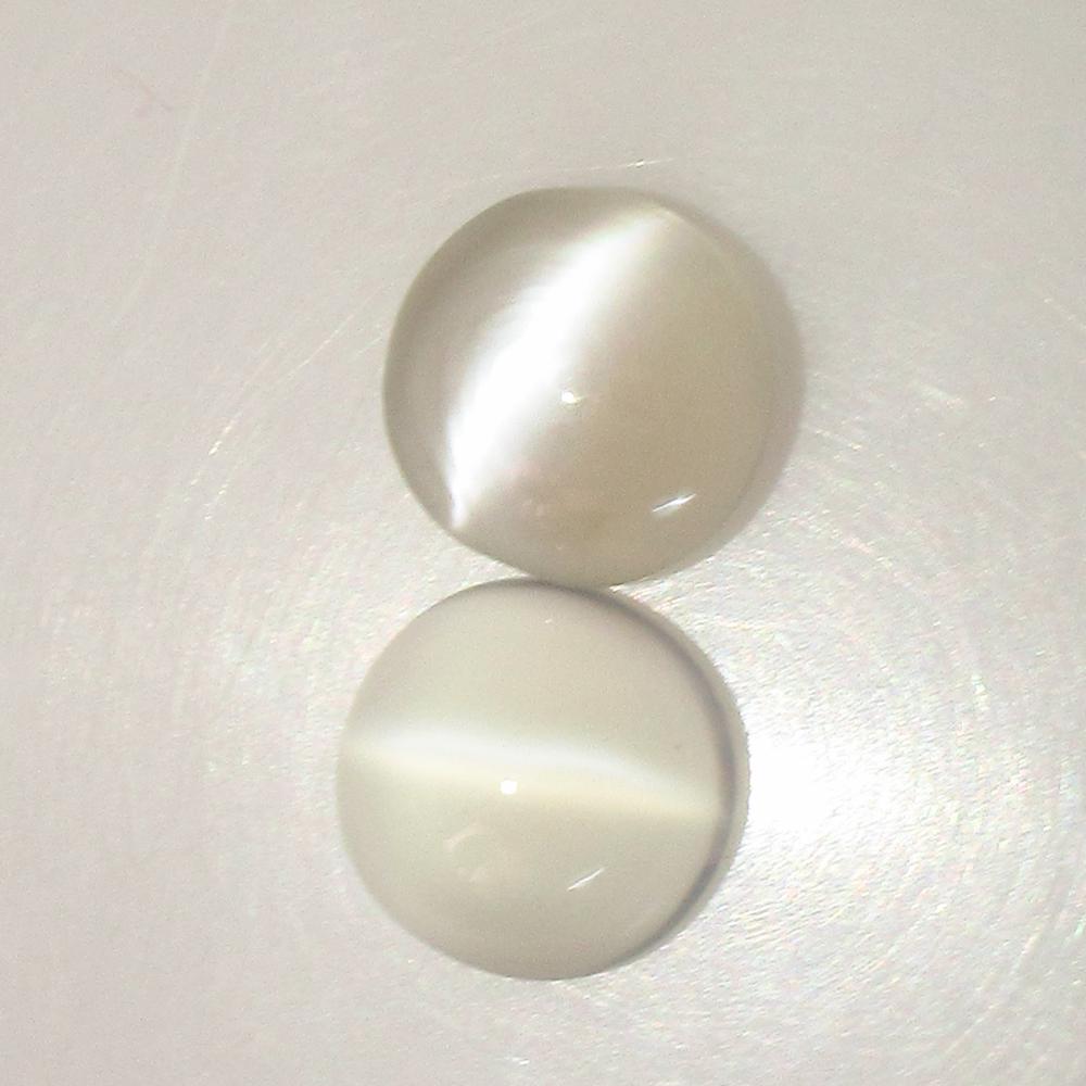 6.87 Ct Natural Sharp Line Moonstone Round Pair (1 of 2)