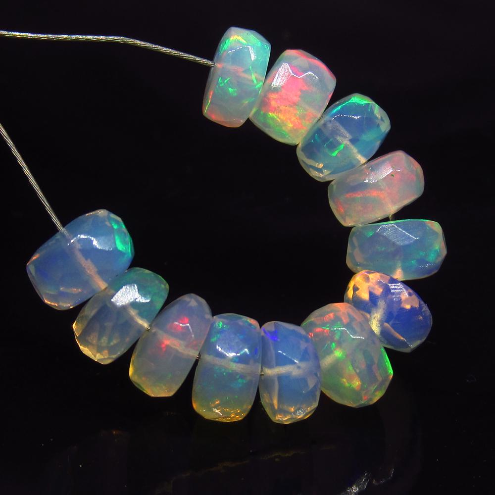 6.95 Ct Natural 12 Ethiopian Drilled Faceted Fire Opal (1 of 2)