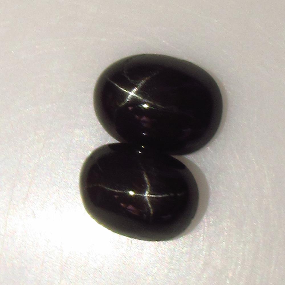 2.25 Ct Natural Sharp Line Black Diopside Oval Pair (1 of 2)