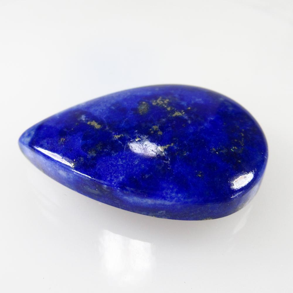 31.42 Ct Natural Lapis Lazuli 29x21 mm Pear Cab: No Reserve! Title: 31.42 Ct Natural Lapis Lazuli 29x21 mm Pear Cab Clarity: Opaque Gemstone: Natural Lapis Lazuli Carat Weight: 31.42 Size/Dimensions: 29.00 x 21.00 x 5.80 mm Additional Information: N