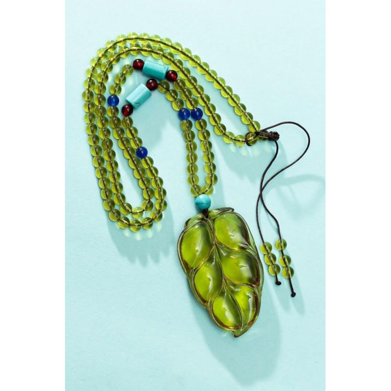 37 gram Necklace with pendant leaf from 100% natural (1 of 10)