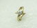 Vintage 14kt CZ Modern Engagement Ring, Solitaire, Sz