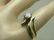 Vintage 14kt CZ Modern Engagement Ring, Solitaire, Sz - 4
