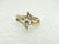 Vintage 14kt CZ Modern Engagement Ring, Solitaire, Sz - 5