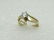Vintage 14kt CZ Modern Engagement Ring, Solitaire, Sz - 7