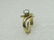 Vintage 14kt CZ Modern Engagement Ring, Solitaire, Sz - 8