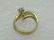 Vintage 14kt CZ Modern Engagement Ring, Solitaire, Sz - 9