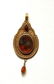 Roman Gold and Garnet Filigree Pendant with Head of a