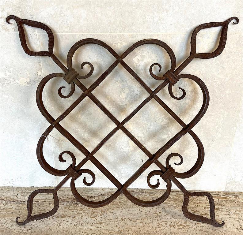 Antique Decorative Wrought Iron Spanish Grate 26”x26”: Condition: Very Good (Natural Rust) Material: Wrought Iron Dimensions: 26”x26” Weight: 8 lbs Reserve: $40.00 Shipping: Domestic: Flat-rate of $75.00 to anywhere within the contiguous U.S. Internat