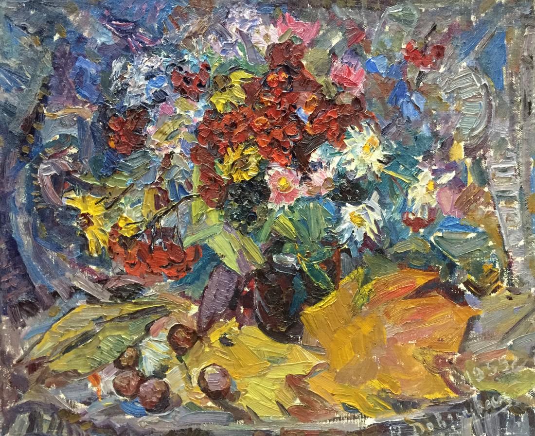 Oil painting Still life Dovgalevskaya Vera Veniaminovna: *** ABOUT THIS PAINTING *** * TITLE: "Still life" * ARTISTS: Dovgalevskaya Vera Veniaminovna * SIZE: 40?50 cm/'15.74?19.68 inches' * MEDIUM: oil, cardboard * HAND PAINTED: Original painting from our c