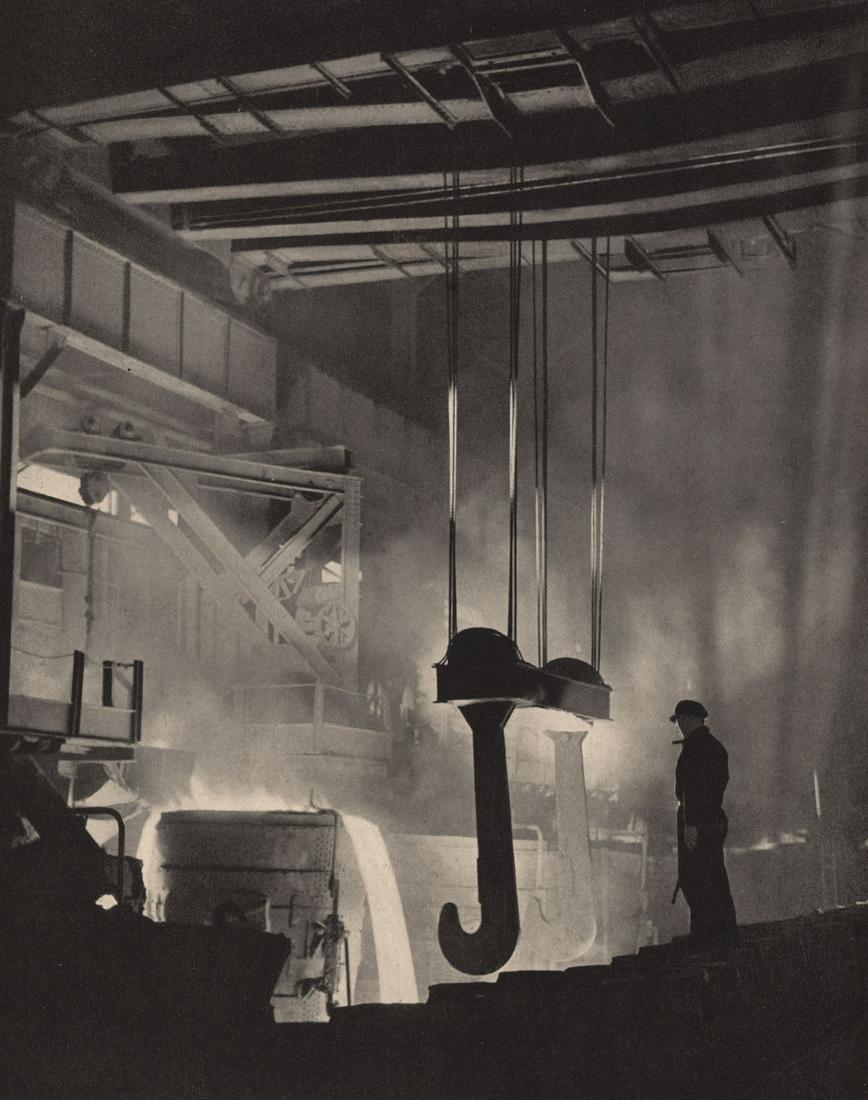 HAROLD CAZNEAUX - Steel in the Making: Artist: HAROLD CAZNEAUX Print Title: Steel in the Making Printing Date: 1930Â’s Medium: Photoengraving Printed in The UK Image Size approx: 8.5” x 6” Reserve: $25.00 Shipping: Domestic: Flat ra