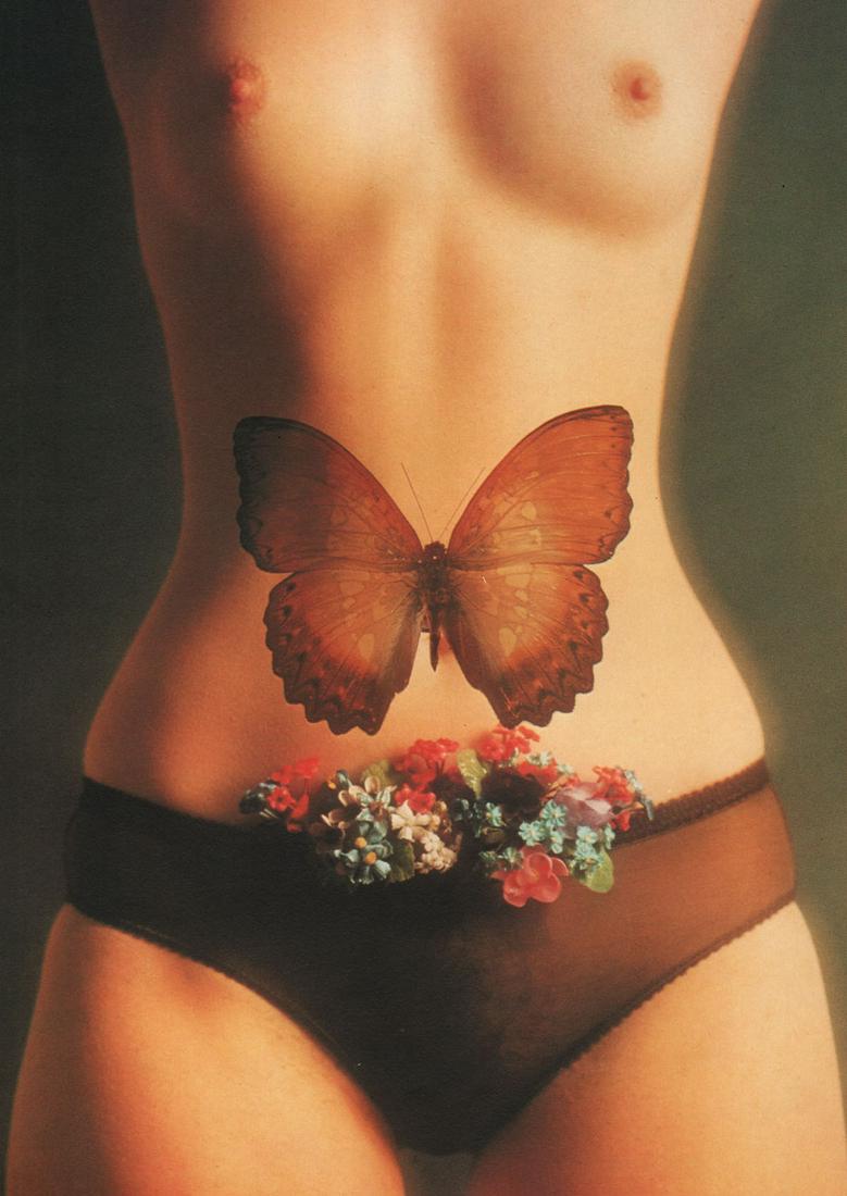 SAM HASKINS - Whimsical Nude with Butterfly: Artist: SAM HASKINS Print Title: Whimsical Nude with Butterfly Printing Date: 1970’s Medium: Photo-lithograph Printed in: Italy Image Size: approx. 11 x 8.5” Reserve: $25.00 Shipping: Domestic: Fl