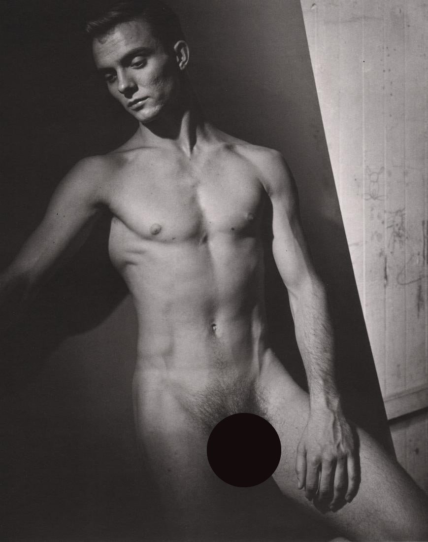 GEORGE PLATT LYNES - Male Nude,1951: Artist: GEORGE PLATT LYNES Print Title: Male Nude,1951 Medium: Duotone Photoengraving Printing Date: 1980’s Printed in USA Image Size approx 8.5 X 7” George Platt Lynes (1907-1955).was an American