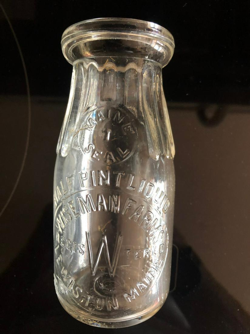 Glass Bottle, 1/2 pint "Main 1, Half Pint Liquid,: Title: Glass Bottle, 1/2 pint "Main 1, Half Pint Liquid, Date: Material: Dimension: 5 x 2 1/2 Shipping: Domestic: Flat-rate of $20.00 to anywhere within the contiguous U.S. International: Foreign ship