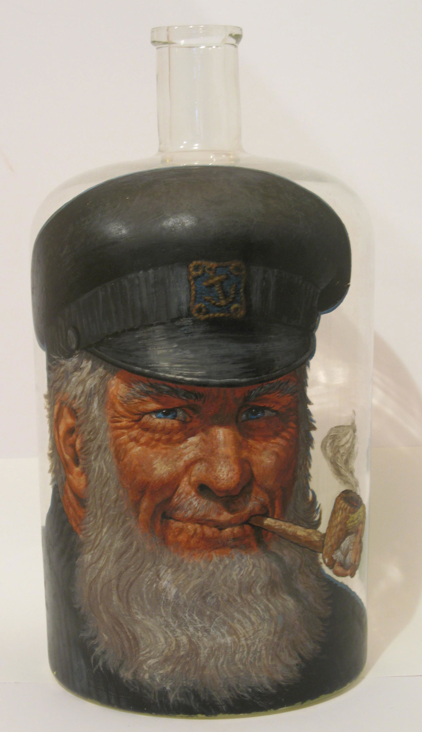 Huge glass bottle with Old Salt painting (1 of 4)