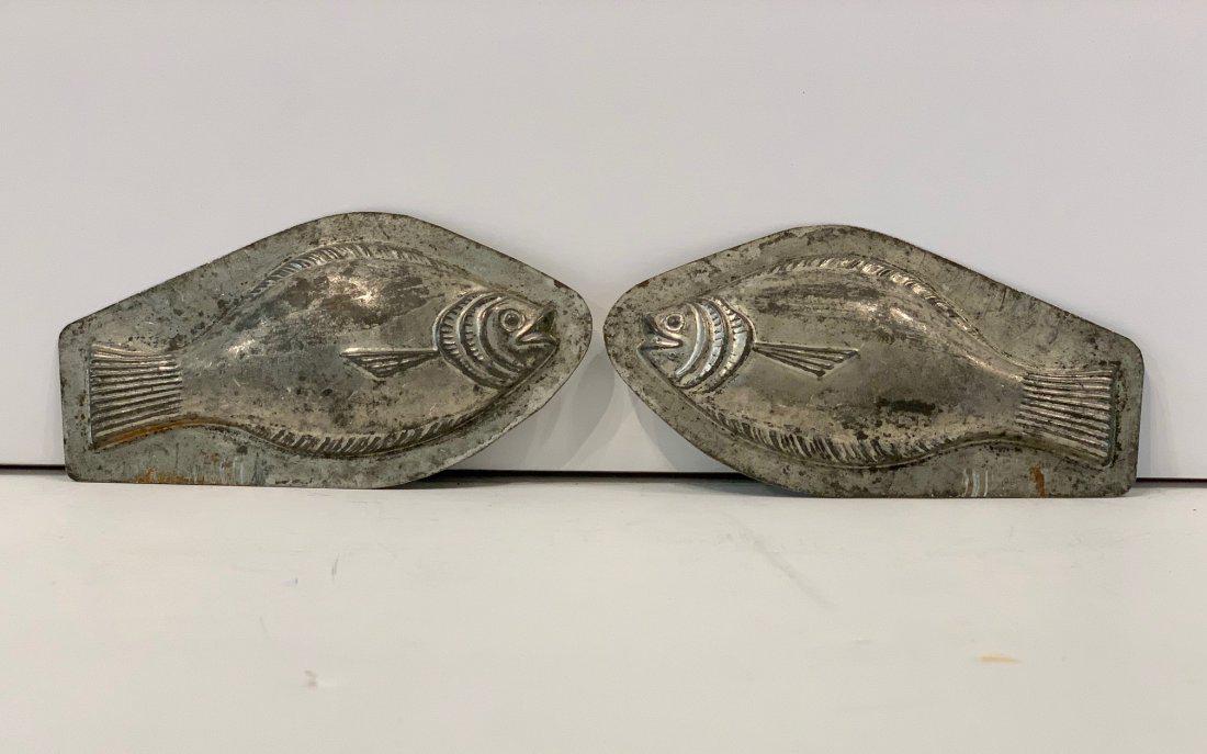 Diminutive early 20th c fish chocolate mold, 2-piece (1 of 3)