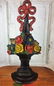 Antique Albany Foundry Mixed Flowers In Wicker Basket