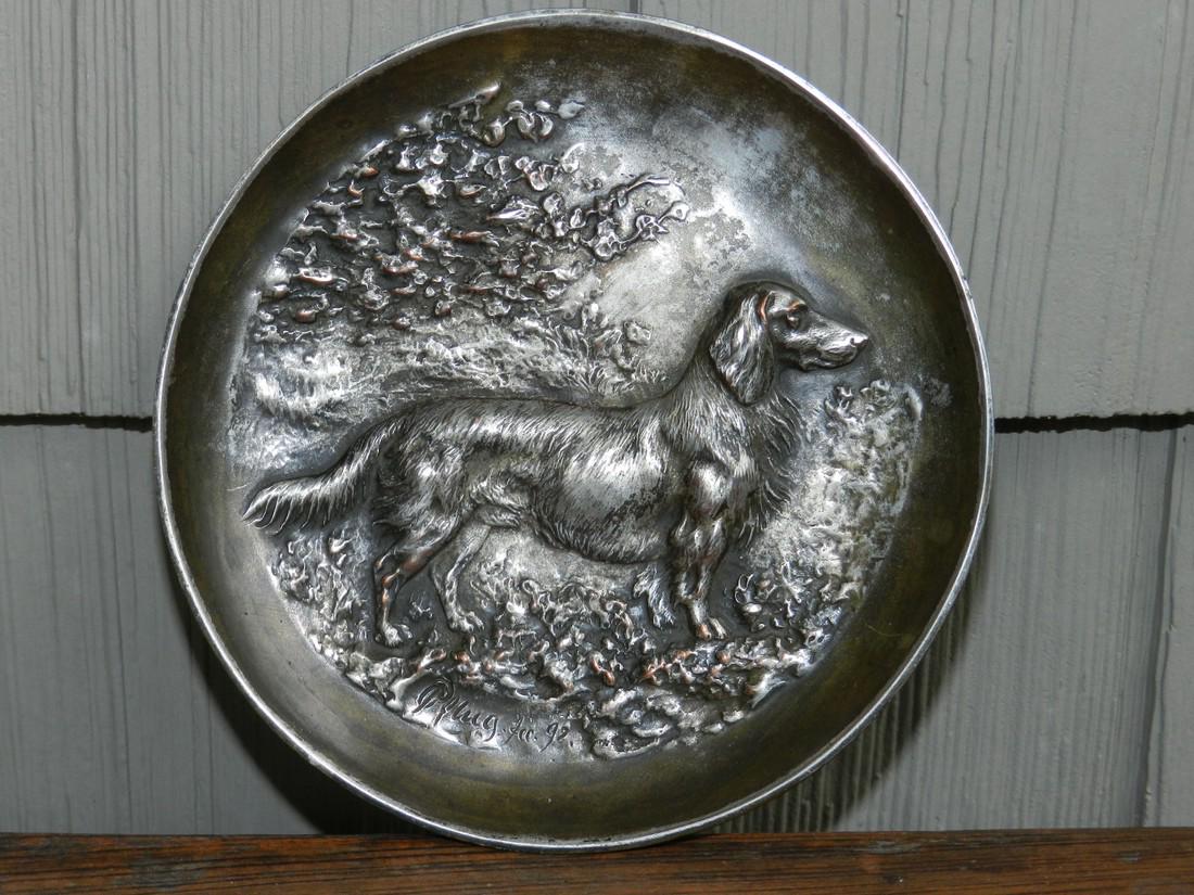 O. PFLUG Signed Silver Plated Relief Plaque (1 of 4)