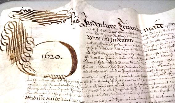 1620 Large English Vellum Indenture Reign James I (1 of 6)