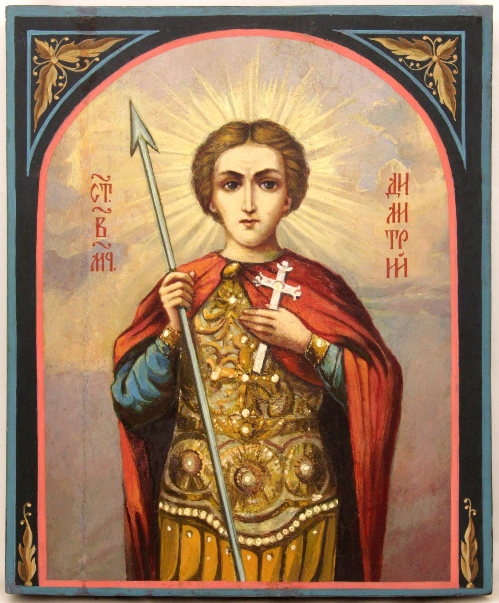 Saint Demetrios of Thessaloniki: Ukrainian Wooden Icon; He was one of the patron saints of the Crusades next to Saint George. He is still a patron saint of soldiers today.; Today, Demetrios is still worshiped especially in the Orthod
