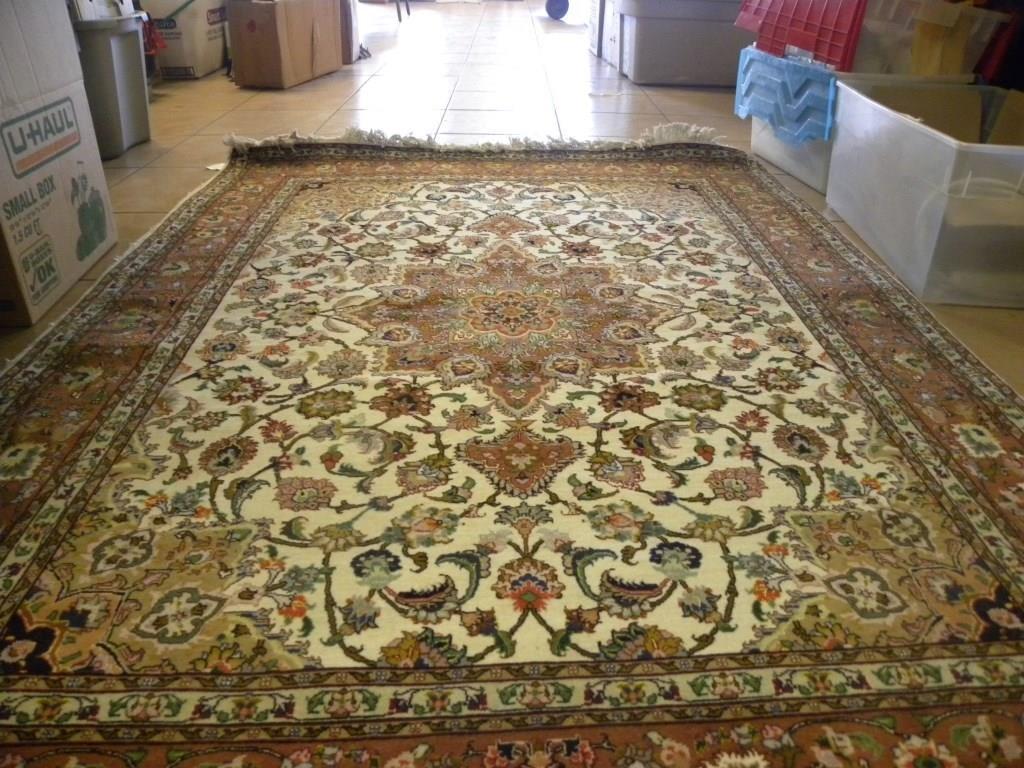 Semi Antique Hand Woven Persian Silk&Wool Tabriz 50 Raj (1 of 3)