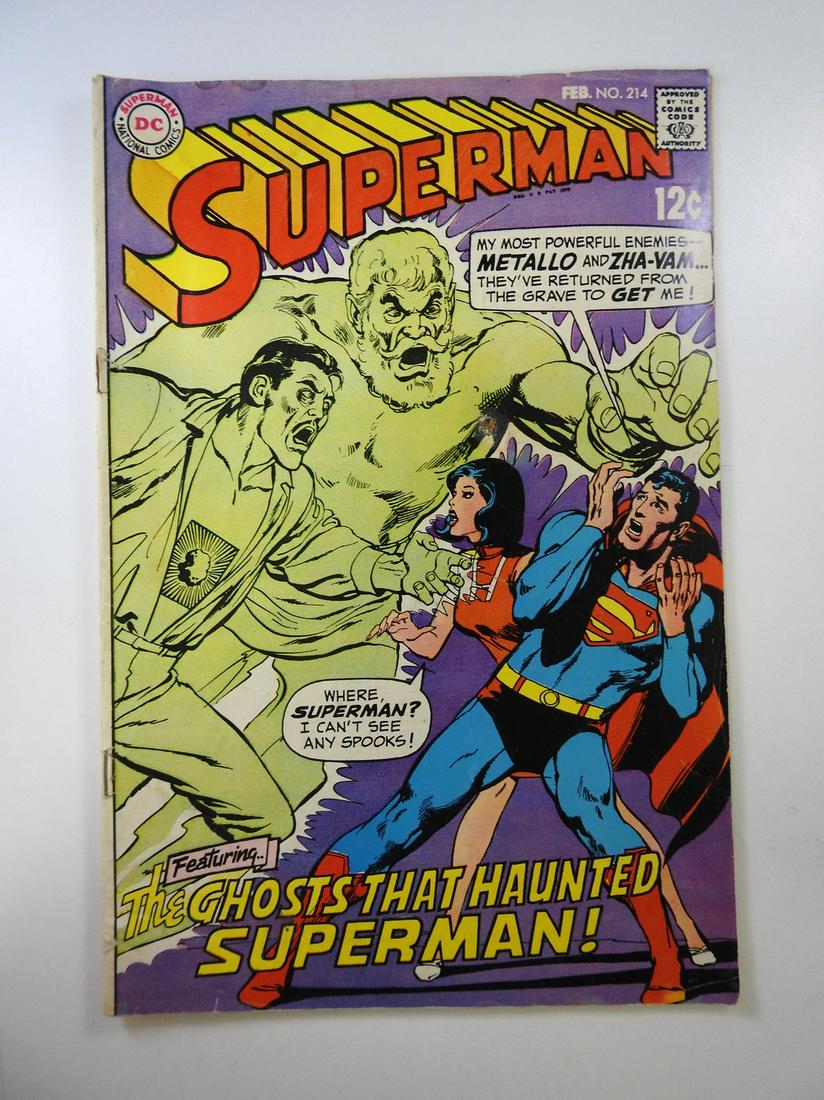 Superman #214: No Reserve! Superman #214: VG Shipping: Individual Comics: Flat-rate of $9.99 (1-8 comics) or $19.99 (9+ comics) to anywhere within the contiguous U.S. International: Foreign shipping rates are determ