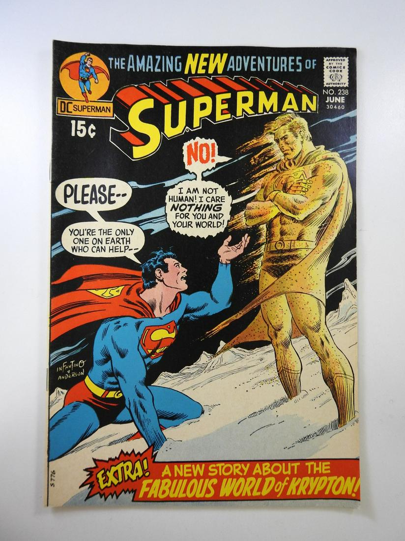 Superman #238: No Reserve! Superman #238: VG+ Shipping: Individual Comics: Flat-rate of $9.99 (1-8 comics) or $19.99 (9+ comics) to anywhere within the contiguous U.S. International: Foreign shipping rates are deter
