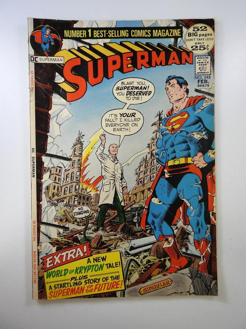 Superman #248: No Reserve! Superman #248: GD Shipping: Individual Comics: Flat-rate of $9.99 (1-8 comics) or $19.99 (9+ comics) to anywhere within the contiguous U.S. International: Foreign shipping rates are determ