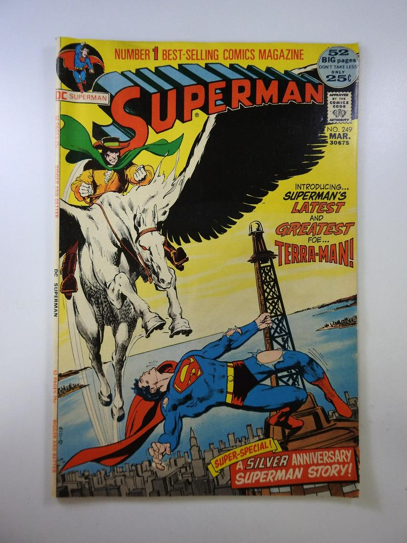 Superman #249: No Reserve! Superman #249: VG- Shipping: Individual Comics: Flat-rate of $9.99 (1-8 comics) or $19.99 (9+ comics) to anywhere within the contiguous U.S. International: Foreign shipping rates are deter