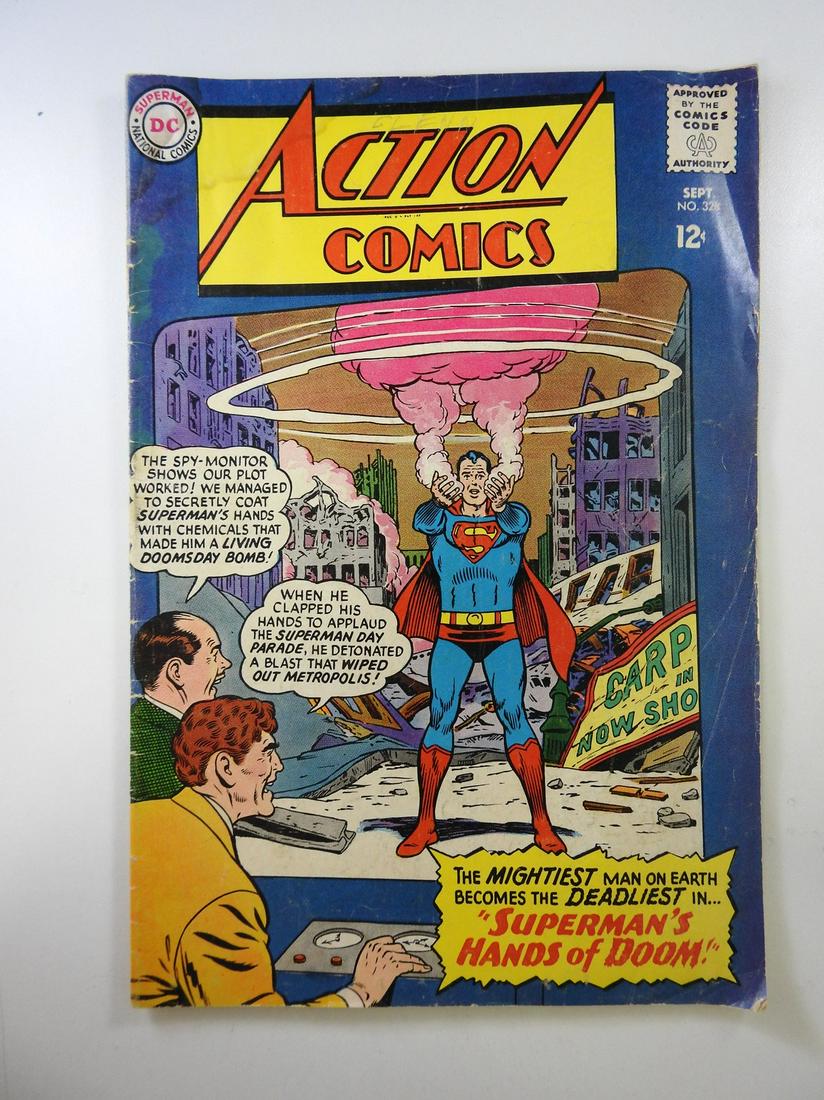 Action Comics #328: No Reserve! Action Comics #328: VG- Shipping: Individual Comics: Flat-rate of $9.99 (1-8 comics) or $19.99 (9+ comics) to anywhere within the contiguous U.S. International: Foreign shipping rates are 