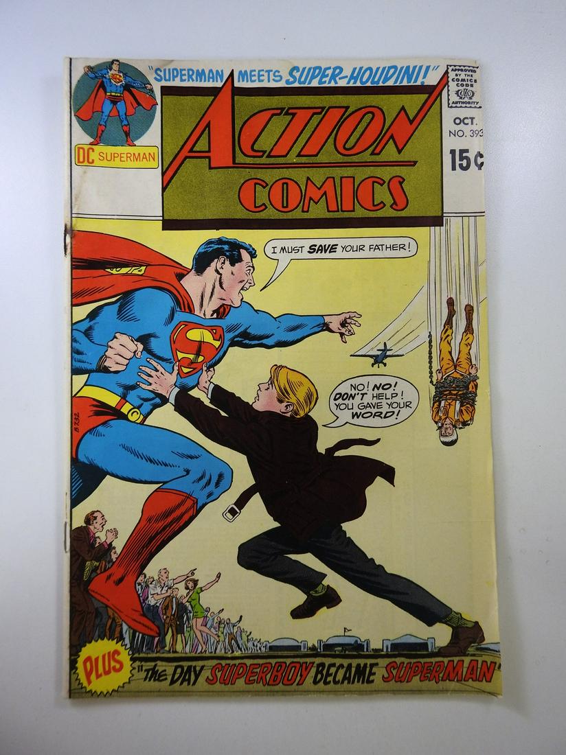 Action Comics #393: No Reserve! Action Comics #393: VG- Shipping: Individual Comics: Flat-rate of $9.99 (1-8 comics) or $19.99 (9+ comics) to anywhere within the contiguous U.S. International: Foreign shipping rates are 