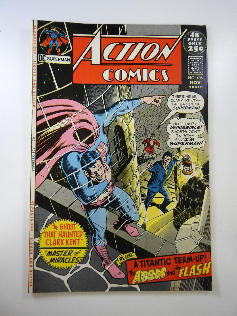 Action Comics #406: No Reserve! Action Comics #406: VG Shipping: Individual Comics: Flat-rate of $9.99 (1-8 comics) or $19.99 (9+ comics) to anywhere within the contiguous U.S. International: Foreign shipping rates are d