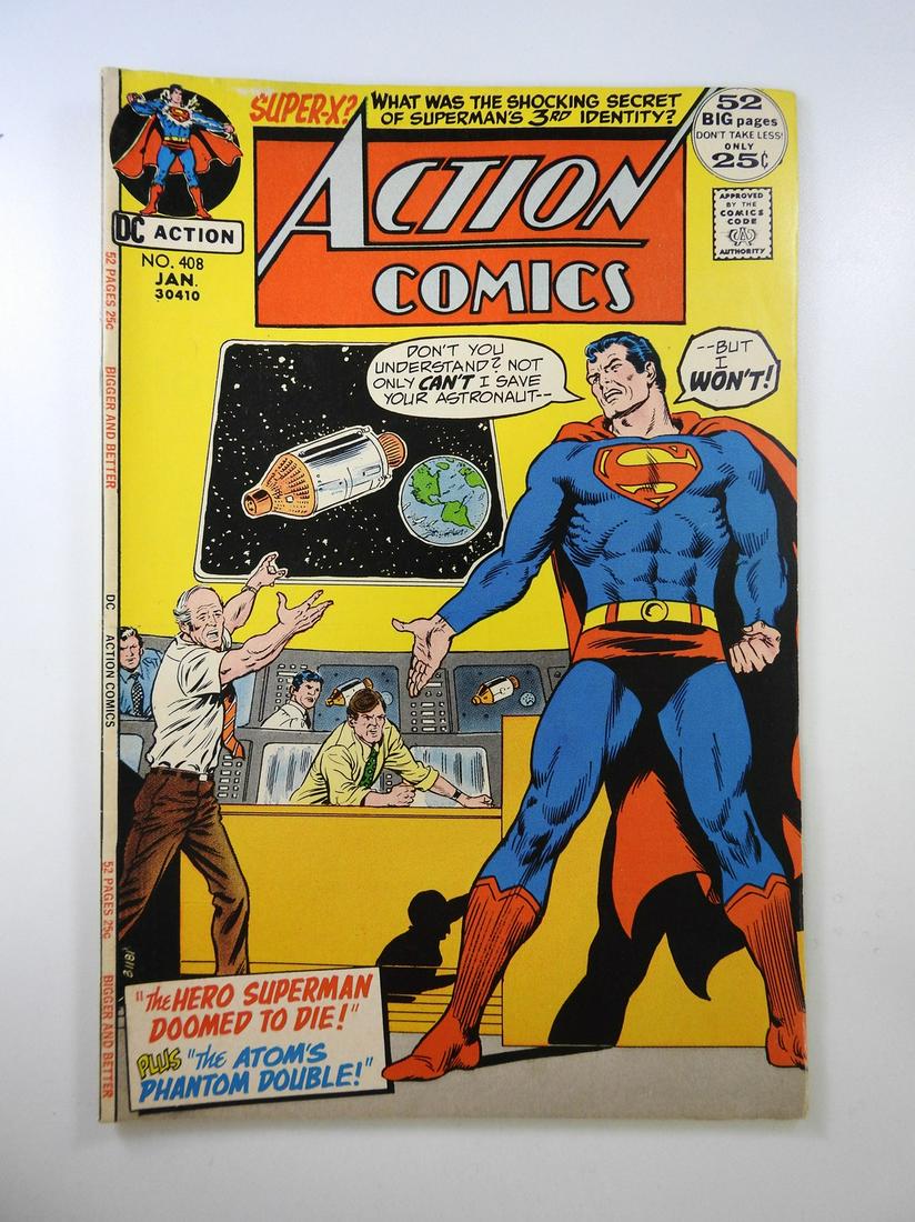Action Comics #408: No Reserve! Action Comics #408: VG Shipping: Individual Comics: Flat-rate of $9.99 (1-8 comics) or $19.99 (9+ comics) to anywhere within the contiguous U.S. International: Foreign shipping rates are d