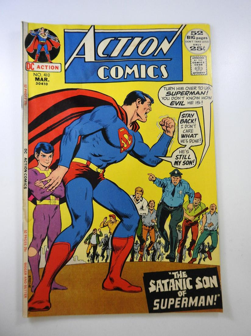 Action Comics #410: No Reserve! Action Comics #410: GD/VG Shipping: Individual Comics: Flat-rate of $9.99 (1-8 comics) or $19.99 (9+ comics) to anywhere within the contiguous U.S. International: Foreign shipping rates ar