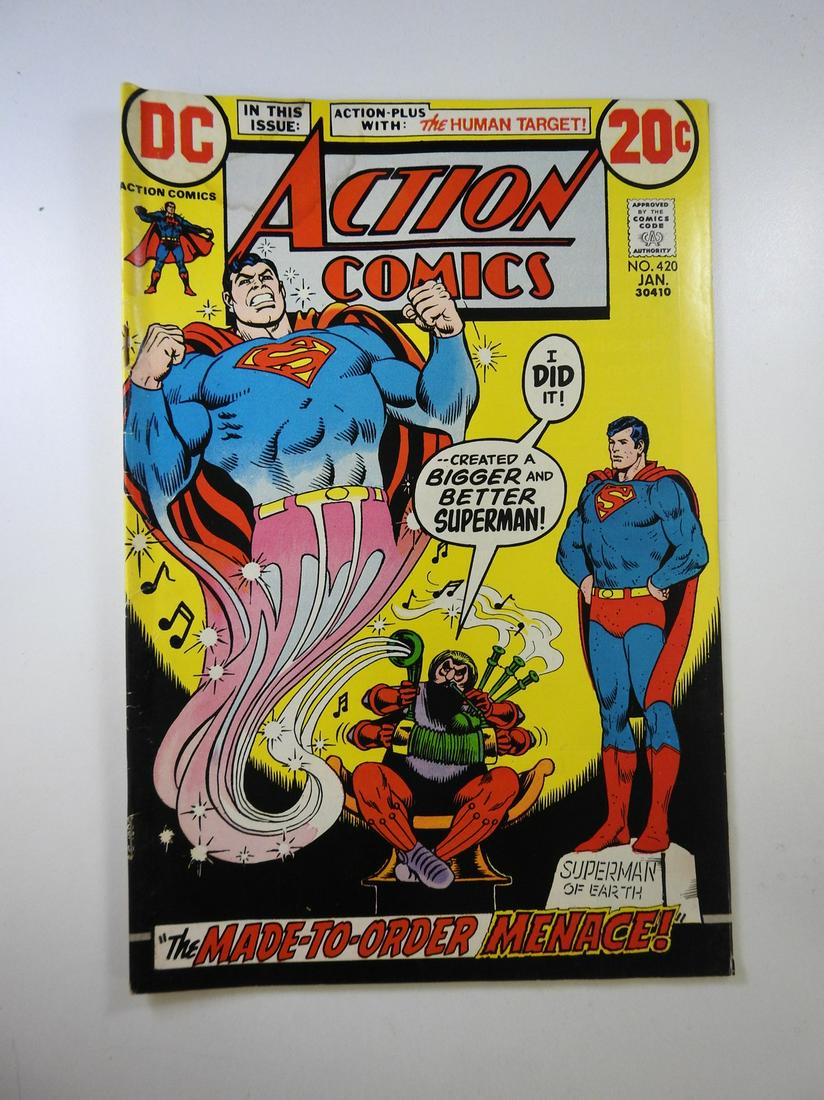 Action Comics #420: No Reserve! Action Comics #420: VG Shipping: Individual Comics: Flat-rate of $9.99 (1-8 comics) or $19.99 (9+ comics) to anywhere within the contiguous U.S. International: Foreign shipping rates are d