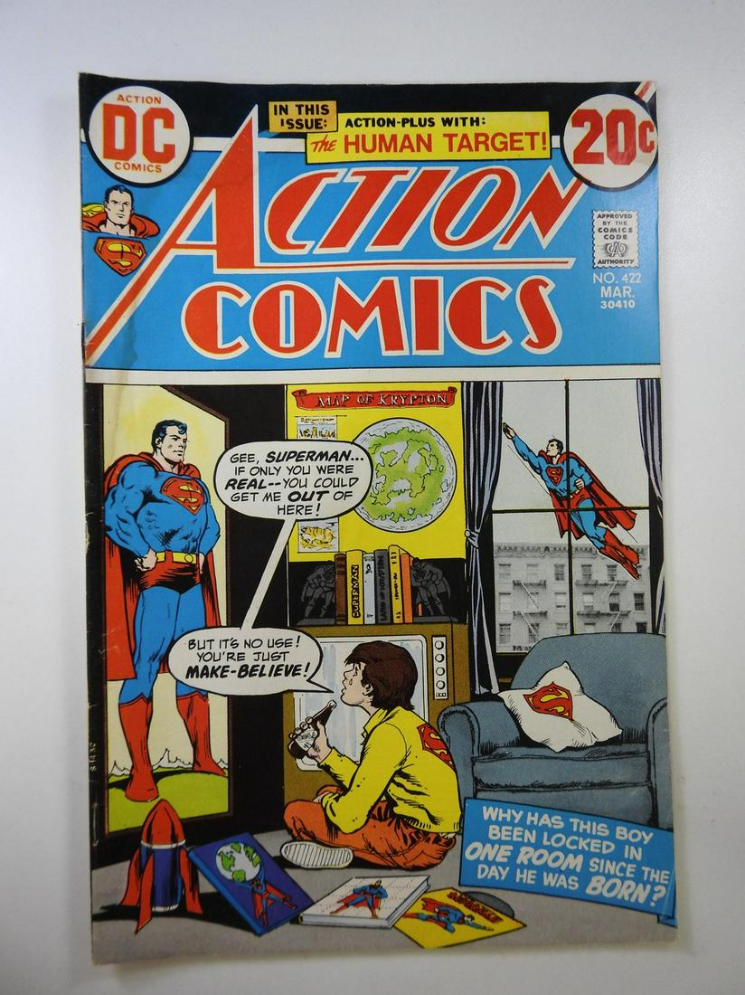 Action Comics #422: No Reserve! Action Comics #422: GD/VG Shipping: Individual Comics: Flat-rate of $9.99 (1-8 comics) or $19.99 (9+ comics) to anywhere within the contiguous U.S. International: Foreign shipping rates ar