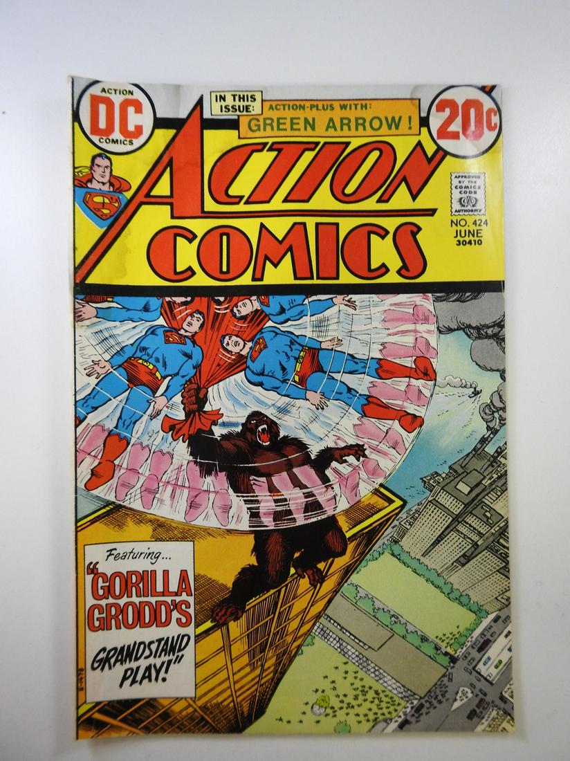 Action Comics #424: No Reserve! Action Comics #424: GD/VG Shipping: Individual Comics: Flat-rate of $9.99 (1-8 comics) or $19.99 (9+ comics) to anywhere within the contiguous U.S. International: Foreign shipping rates ar