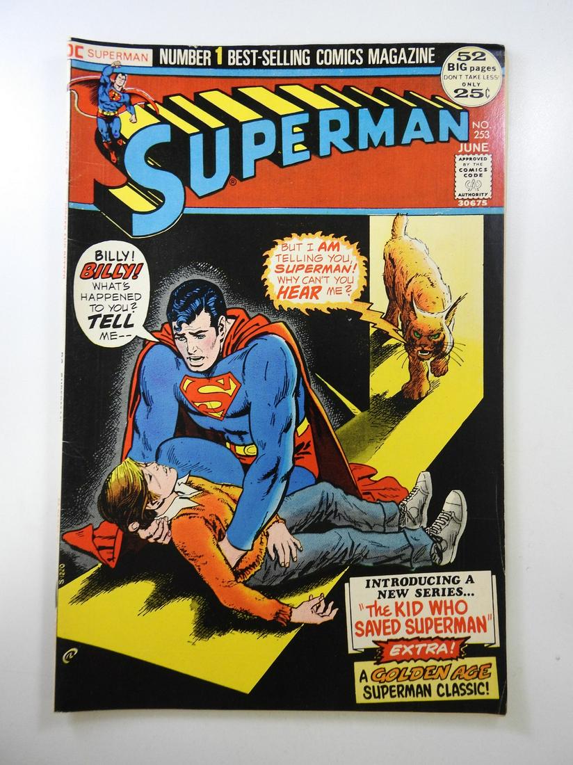 Superman #253: No Reserve! Superman #253: VG+ Shipping: Individual Comics: Flat-rate of $9.99 (1-8 comics) or $19.99 (9+ comics) to anywhere within the contiguous U.S. International: Foreign shipping rates are deter