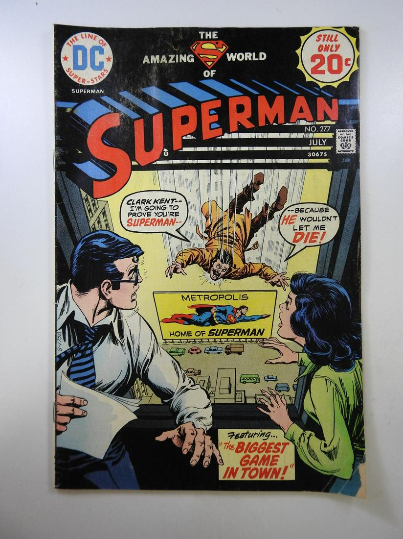 Superman #277: No Reserve! Superman #277: VG- Shipping: Individual Comics: Flat-rate of $9.99 (1-8 comics) or $19.99 (9+ comics) to anywhere within the contiguous U.S. International: Foreign shipping rates are deter