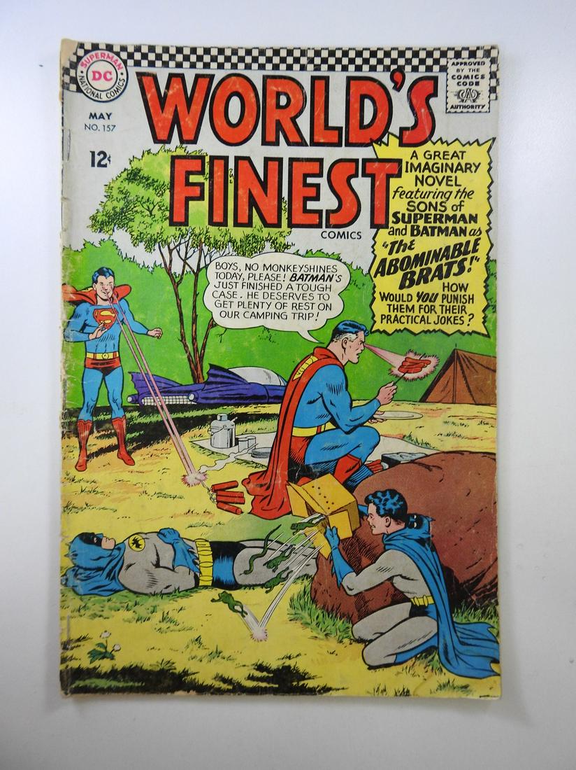 World's Finest #157: No Reserve! World's Finest #157: GD/VG Extra Staple Added Shipping: Individual Comics: Flat-rate of $9.99 (1-8 comics) or $19.99 (9+ comics) to anywhere within the contiguous U.S. International: Forei