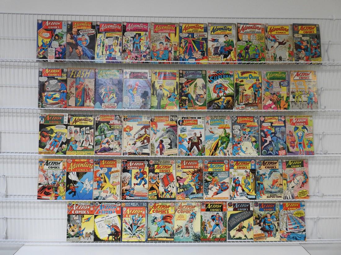 Huge Lot of 49 Comics W/ Action Comics, and Adventure: No Reserve! Huge Lot of 49 Comics W/ Action Comics, and Adventure Comics: Avg GD Shipping: Individual Comics: Flat-rate of $9.99 (1-8 comics) or $19.99 (9+ comics) to anywhere within the contiguous U.