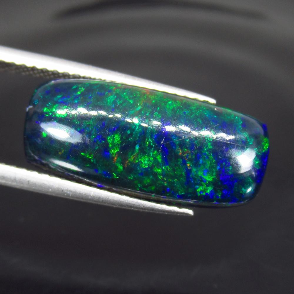 5.11 Ct Natural Ethiopian Black Fire Opal Cushion Cab (1 of 2)