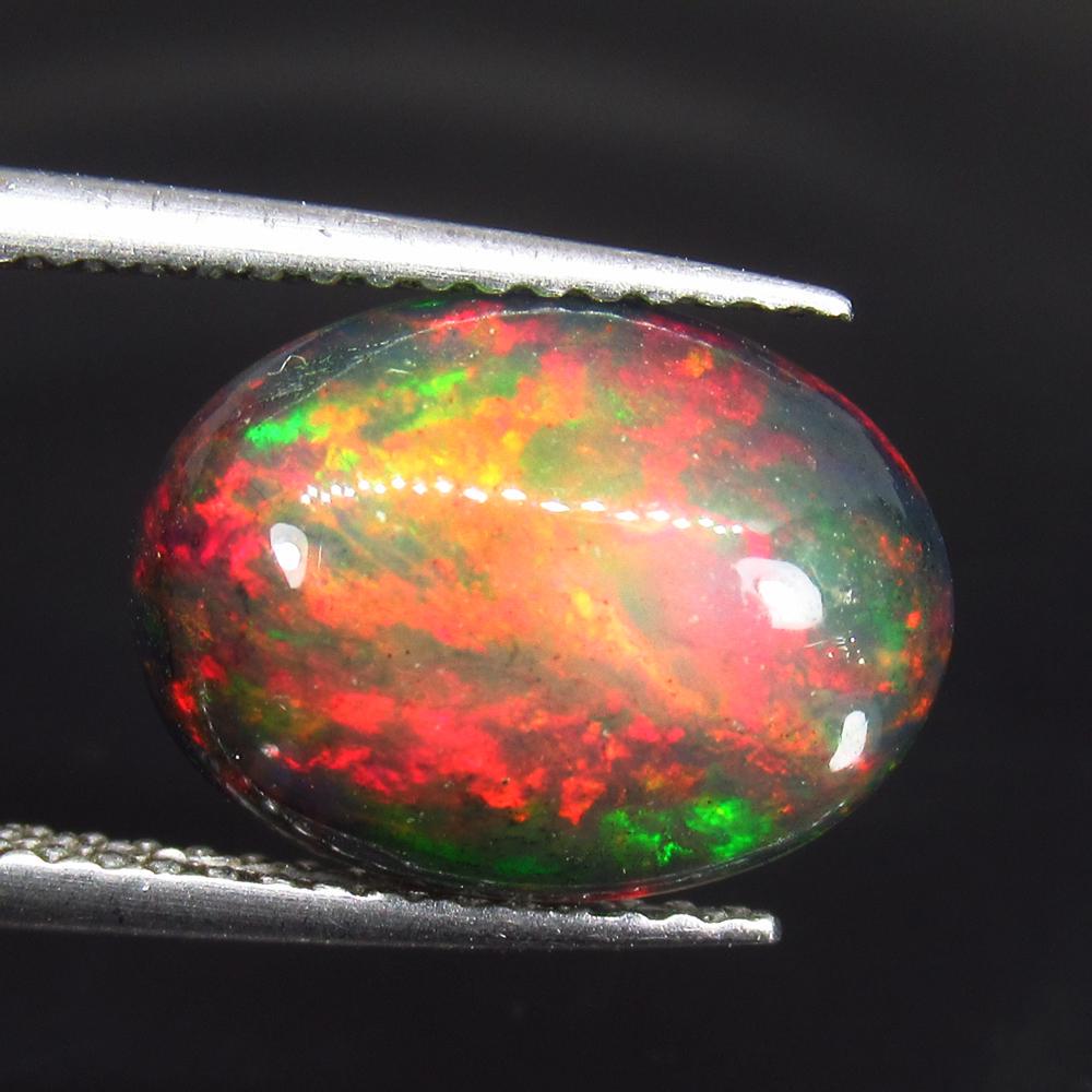 2.60 Ct Natural Ethiopian Black Fire Opal Oval Cab (1 of 2)