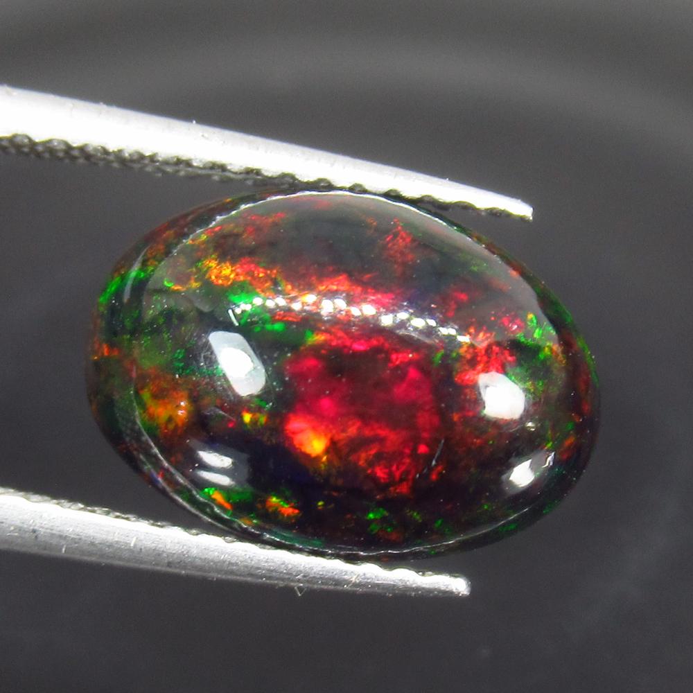 2.73 Ct Natural Ethiopian Black Fire Opal Oval Cab (1 of 2)
