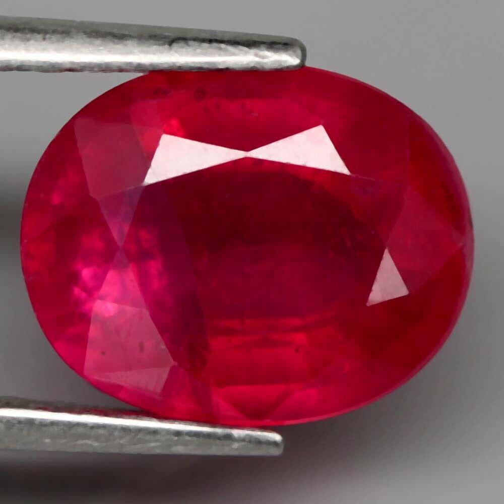 3,23 cts Natural Oval Pink Red Ruby Only Heated (1 of 3)